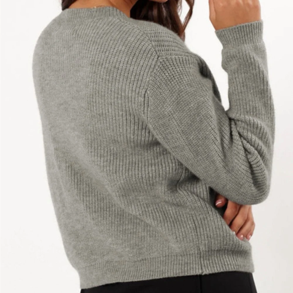 Bow Round Neck Long Sleeve Cardigan - Picture 3 of 8